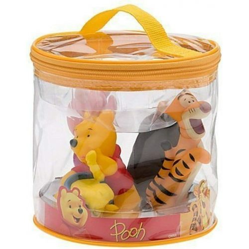 디즈니 Disney Winnie The Pooh Squeeze Toy Set in Vinyl Storage Bag 4 Piece
