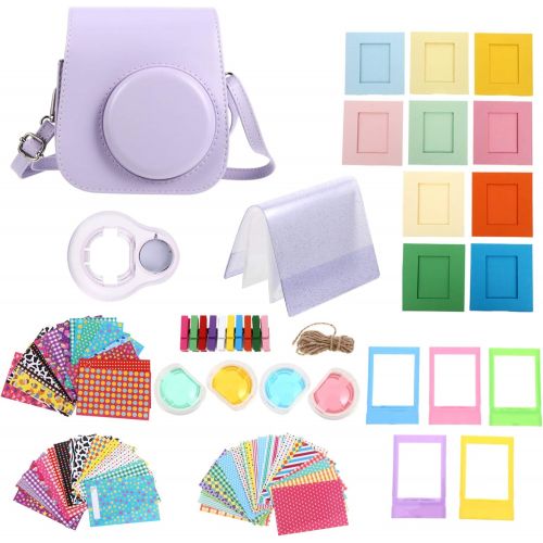  UKCOCO Instant Camera Accessories Compatible with Instax Mini 11-7- in- 1 Accessories Kit Include Case/Paper Photo Frame/Selfie Lens/Filter/Plastic Photo Frame