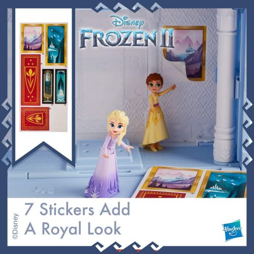 디즈니 Disney Frozen Pop Adventures Arendelle Castle Playset with Handle, Including Elsa Doll, Anna Doll, & 7 Accessories Toy for Kids Ages 3 & Up , Blue