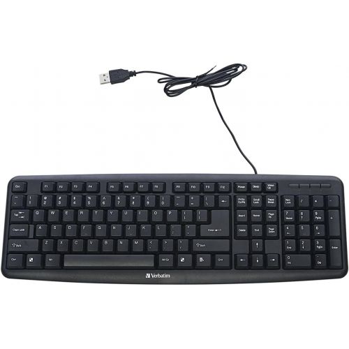  [아마존베스트]Verbatim Slimline Keyboard - Wired with USB Accessibility - Mac & PC Compatible - Black - FFP