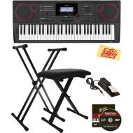 Casio CT-X5000 Keyboard Bundle with Adjustable Stand, Bench, Sustain Pedal, Austin Bazaar Instructional DVD, and Polishing Cloth