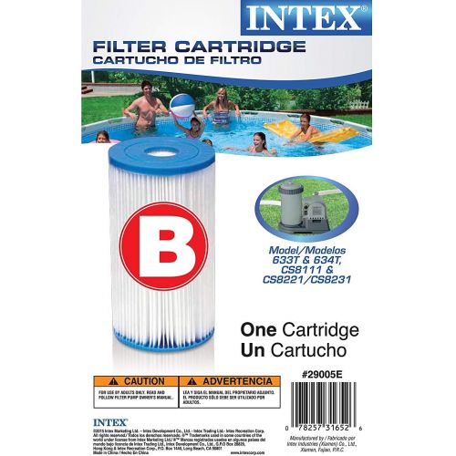 인텍스 Intex Corp Type B Pool Filter Cartridge (6pk) - 59905 Filters Value Pack- for Use with Pumps: 56633, 56634, 56621, 56622, 56611, 56612
