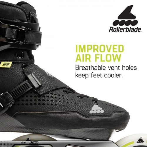 롤러블레이드 Rollerblade E2 Pro 125 Unisex Adult Fitness Inline Skate, Black, Premium Inline Skates