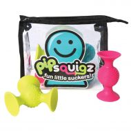 Fat Brain Toys PipSquigz 6 Piece Set with Storage Bag - Exclusive Rattle Suction Toy Building Set with Bonus Carrying Case - BPA-Free