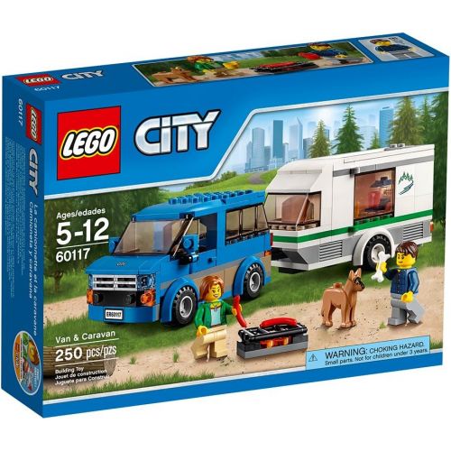  LEGO City Great Vehicles Van & Caravan 60117 Building Toy