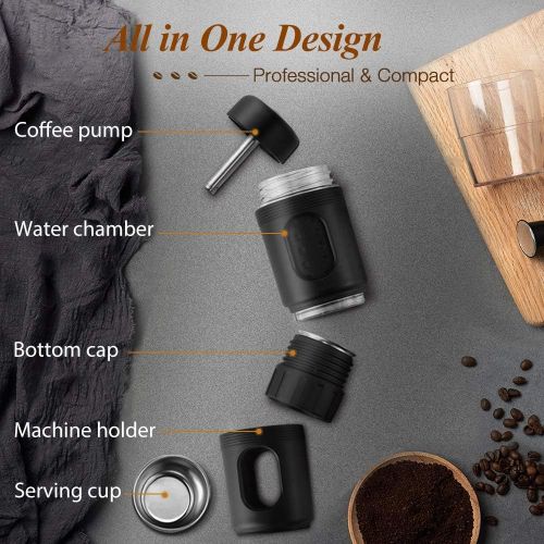  [아마존베스트]STARESSO Portable Espresso Machine MINI with Carrier Box - Manual Espresso Maker with Rich & Thick Crema, Compatible with Nespresso Pods & Ground Coffee, Suitable for Travel Outdoo