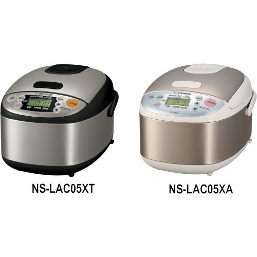  Zojirushi NS-LAC05XT Micom 3-Cup Rice Cooker and Warmer, Black and Stainless Steel