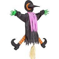 할로윈 용품Sunstar Industries 60073 Betty Bash Crashing Witch Into Tree Halloween Decoration, Black