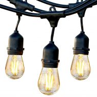 Brightech Ambience Pro - Waterproof LED Outdoor String Lights - Hanging, Dimmable 2W Vintage Edison Bulbs - 24 Ft Commercial Grade Patio Lights Create Cafe Ambience In Your Backyar