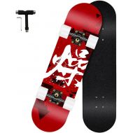 EEGUAI Skateboards for Beginners & Pro, 31x8 Complete Skateboards 7Layers Maple Standard Skate Board for Kids Teens & Adults (Color : B)