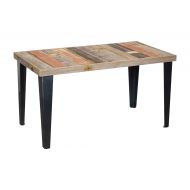Del Hutson Designs del Hutson Designs Rustic Barnwood & Metal Coffee Table, Multi-Colored (21.5H x 39L x 21W)