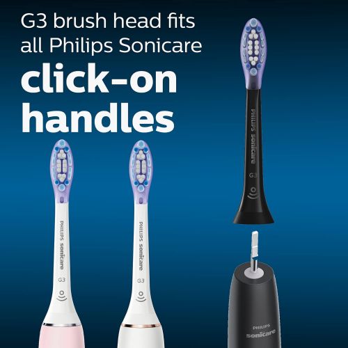 필립스 Genuine Philips Sonicare Premium Gum Care replacement toothbrush heads, HX9054/95, BrushSync technology, Black 4-pk
