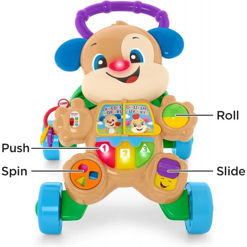  Fisher-Price Laugh & Learn Smart Stages Learn with Puppy Walker, Musical Walking Toy for Infants and Toddlers Ages 6 to 36 Months
