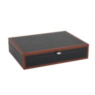 Reed & Barton Adams Flatware Chest, Black Leather with Cherry Trim