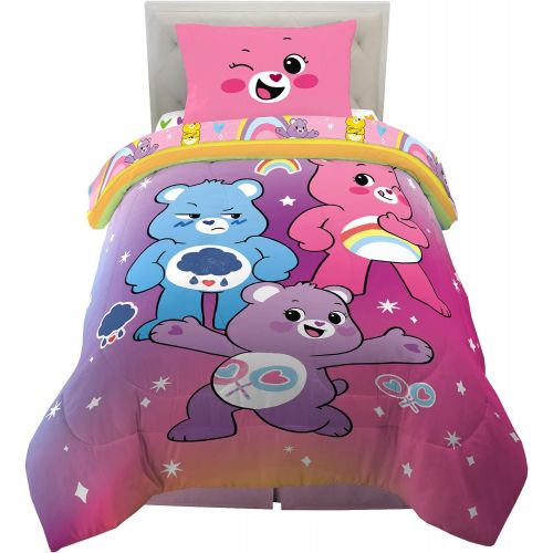  [아마존베스트]Franco Kids Bedding Super Soft Comforter and Sheet Set, 4 Piece Twin Size, Care Bears