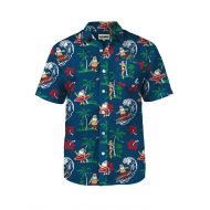 Tipsy+Elves Tipsy Elves Mens Surfs Up Santa Ugly Christmas Hawaiian Button Down Shirt - Hawaiian Christmas Shirt
