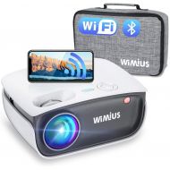 【Newest】 Wimius Mini Projector with WiFi and Bluetooth,1080P Full Hd Enhanced Suport,【220ainsi Brightness】,Portable Phone Movie Projector for Outdoor Use, Suit for Tv Stick/ PC/PS5