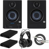 PreSonus Eris 3.5 3.5-Inch Low-Frequency Driver Media Reference Monitor with RF Interference with Full-Sized Headphones, Isolation Pads and Breakout Cable