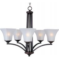 Maxim Lighting Maxim 20095FTOI Aurora 5-Light Chandelier, Oil Rubbed Bronze Finish, Frosted Glass, MB Incandescent Incandescent Bulb , 60W Max., Damp Safety Rating, Standard Dimmable, Opal Glass