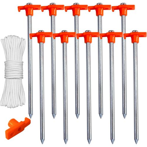  ABCCANOPY Tent Stakes Camping Tent Stakes, 10pc-Pack (Orange)