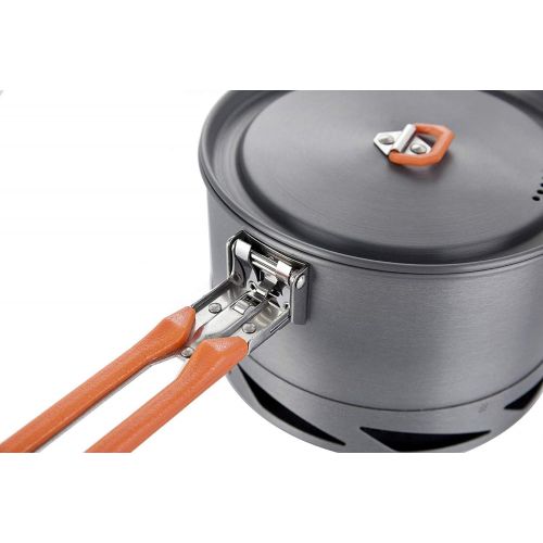 Fire-Maple Feast 1.5L Camping Cookwear Pot FMC-K2 | Easy to Clean Hard Anodized Aluminum and Stainless Steel | Cookware Set and Mess Kit | Camping Essentials & Camping Gear