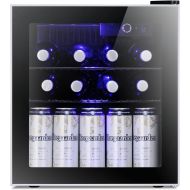 Antarctic Star Mini Fridge Cooler - 60 Can Beverage Refrigerator Glass Door for Beer Soda or Wine ? Glass Door Small Drink Dispenser Machine Clear Front Removable for Home, Office
