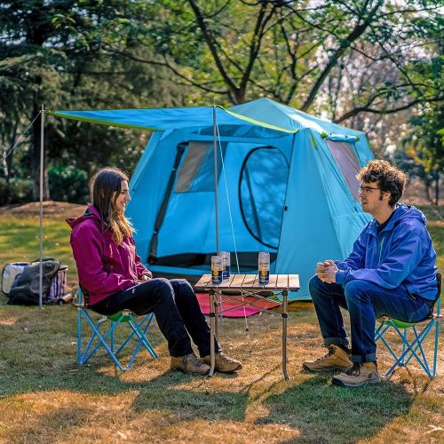  KAZOO Family Camping Tent Large Waterproof Pop Up Tents 4/6 Person Room Cabin Tent Instant Setup with Sun Shade Automatic Aluminum Pole