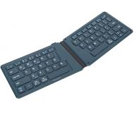 Targus Ergonomic Foldable Bluetooth Keyboard, Split Travel Keyboard Wireless, Rechargeable Portable Wireless Keyboard for Android iPhone Microsoft & Apple Tablets, Blue (PKF00302US),Black
