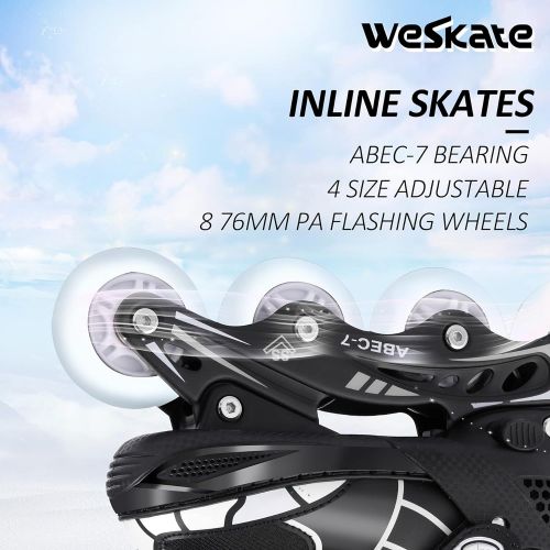  WeSkate Adjustable Inline Skates, Christmas Kids Gift with Kids Light Up Inline Skates for Children Toddlers