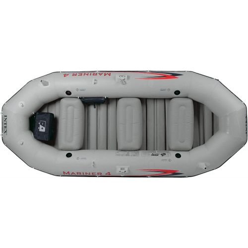인텍스 Intex Mariner 4-Person Inflatable River Lake Dinghy Boat and Oars Set (2 Pack)