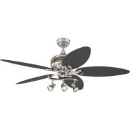 [아마존베스트]Westinghouse Lighting 7234220 Xavier II Indoor Ceiling Fan with Light, 52 Inch, Brushed Nickel W Gun