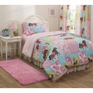 AmazonBasics Girls, Pony, Country Horse Full Comforter, Sheets & Shams Set (7 Piece Bed In A Bag)