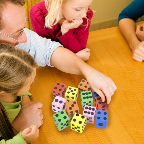  ArtCreativity Colored Foam Dice Set - Pack of 24 - 1.5 Inches Big - Colorful Dice Set - Six Assorted Colors - Fun Playing Games - Great Gift for Kids