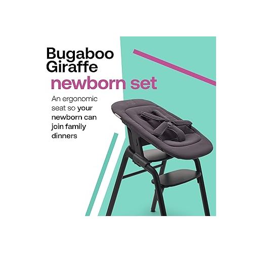 Bugaboo Giraffe Newborn Set for Giraffe High Chair and Rocker, Ergonomic Design, Tornado Grey