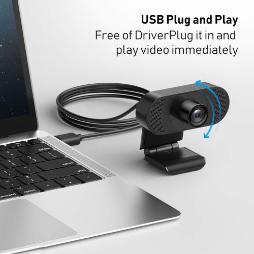  [아마존베스트]wansview Webcam PC with Microphone, 1080P USB 2.0 Web Camera for Laptop, Computer, Desktop, Plug and Play, for Live Streaming, Video Chat, Conference, Recording, Online Classes, Ga