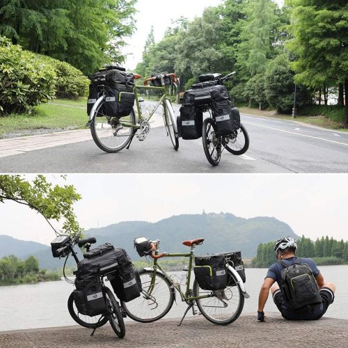  Waterfly Bike Bag Bike Pannier Bag Waterproof Bike Saddle Bag Shoulder Bag with Rain Cover for Riding Cycling (3 in 1)