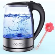 [아마존베스트]KOIOS Electric Kettle 1.8L Hot Water Boiler Teapot & Glass Tea Kettle with LED Cordless Fast Heating, Auto Shut-Off, Boil-Dry Protection, Stainless Steel Inner Lip, 1500W, BPA-Free