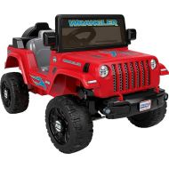 ?Power Wheels Jeep Wrangler Toddler Ride-On Toy with Driving Sounds, Multi-Terrain Traction, Seats 1, Red, Ages 2+ Years