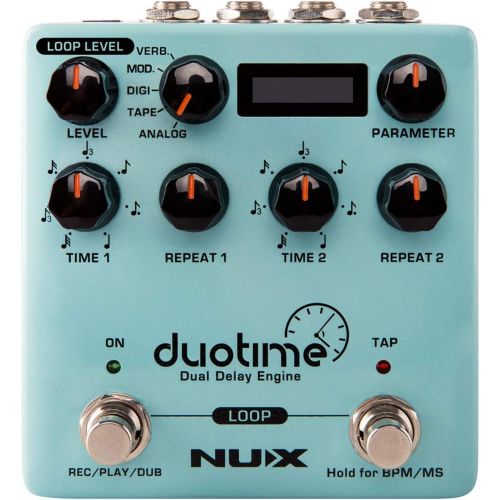  NUX Duotime Stereo Delay Pedal with Independent Time,Analog Delay,Tape Echo,Digital Delay,Modulation Delay and Verb Delay