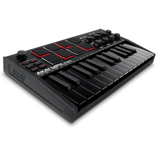  [아마존베스트]AKAI Professional MPK Mini MK3 | 25 Key USB MIDI Keyboard Controller With 8 Backlit Drum Pads, 8 Knobs and Music Production Software included (Black)