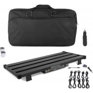 GOKKO GKB-55 Extra Large Guitar Pedal Board with Isolated Power Supply and DI Box, Aluminum Alloy Guitar Pedalboard 25.6 x 12, Come with Mounting Tape and Carry Bag