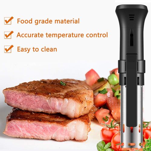  Fityou Sous Vide Cooker 1100W, Thermal Immersion Circulator with Recipe and Adjustable Clamp, Sous Vide Heater with Accurate Temperature & Digital Timer, Ultra Quiet Stainless Stee