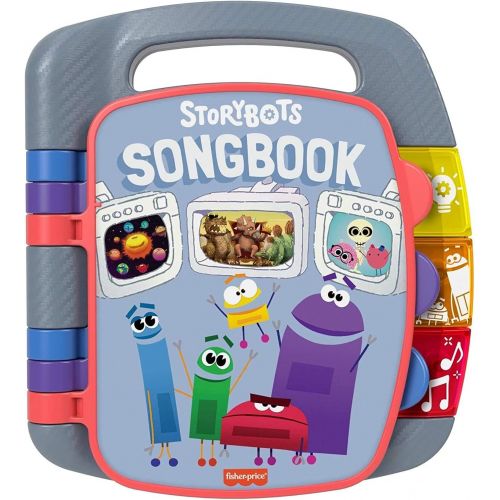  Fisher-Price StoryBots Songbook, musical book with facts about space, dinosaurs and the human body for preschool kids ages 3 years and up