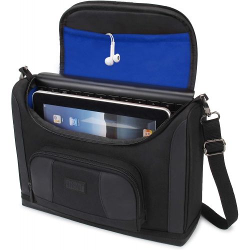  [아마존베스트]USA GEAR Tablet Bag Compatible with 11 inch iPad Pro and 10.9 inch iPad Air - Compact Messenger Bag with Durable Exterior Shell, Soft Adjustable Interior Fits Smart Keyboard, Penci