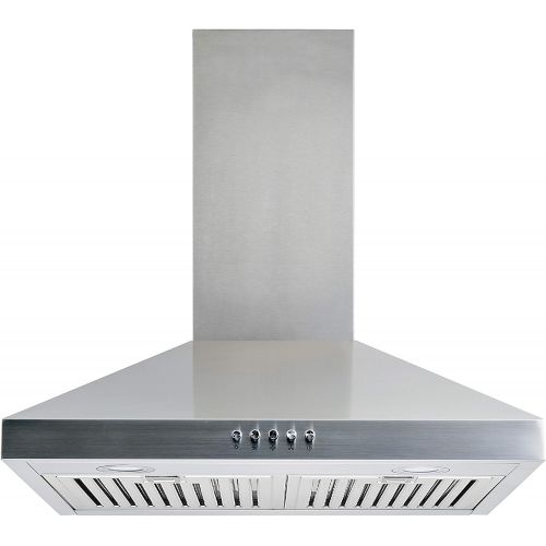  Winflo New 30 Convertible Stainless Steel Wall Mount Range Hood with Aluminum Mesh filter, Ultra bright LED lights and Push Button 3 Speed Control