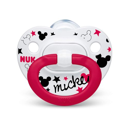 누크 NUK Disney Mickey Mouse Orthodontic Pacifiers, 0-6 Months, 2-Pack