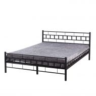 WALCUT 10Inch Height Fodable Set-up Steel Bed Frame/Platform Bed Bedroom Furniture (Double)