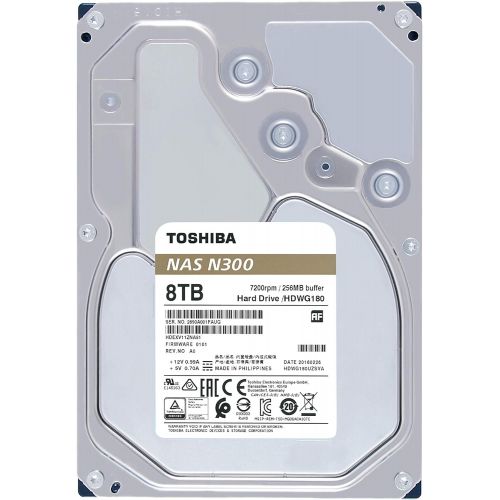  [아마존베스트]Toshiba N300 8TB NAS 3.5-Inch Internal Hard Drive - CMR SATA 6 GB/s 7200 RPM 256 MB Cache - HDWG180XZSTA