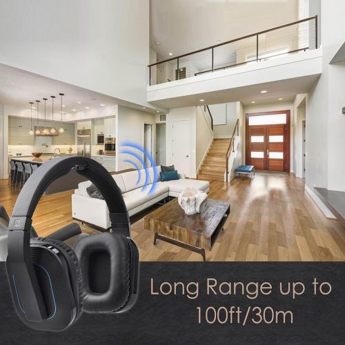  [아마존베스트]Avantree HT280 Wireless Headphones for TV Watching with 2.4G RF Transmitter Charging Dock, Digital Optical System, High Volume Headset Ideal for Seniors & Hearing Impaired, 100ft R