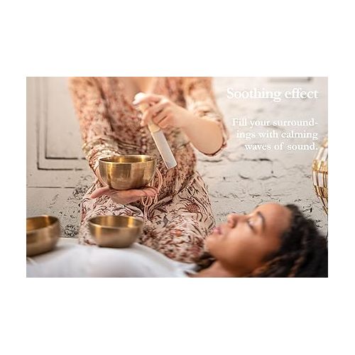  5 Piece Bronze Singing Bowl Set with Mallets, Felt Rings and Covers, Universal Series ? MADE IN INDIA ? For Meditation, Yoga and Sound Healing Therapy, 2-YEAR WARRANTY